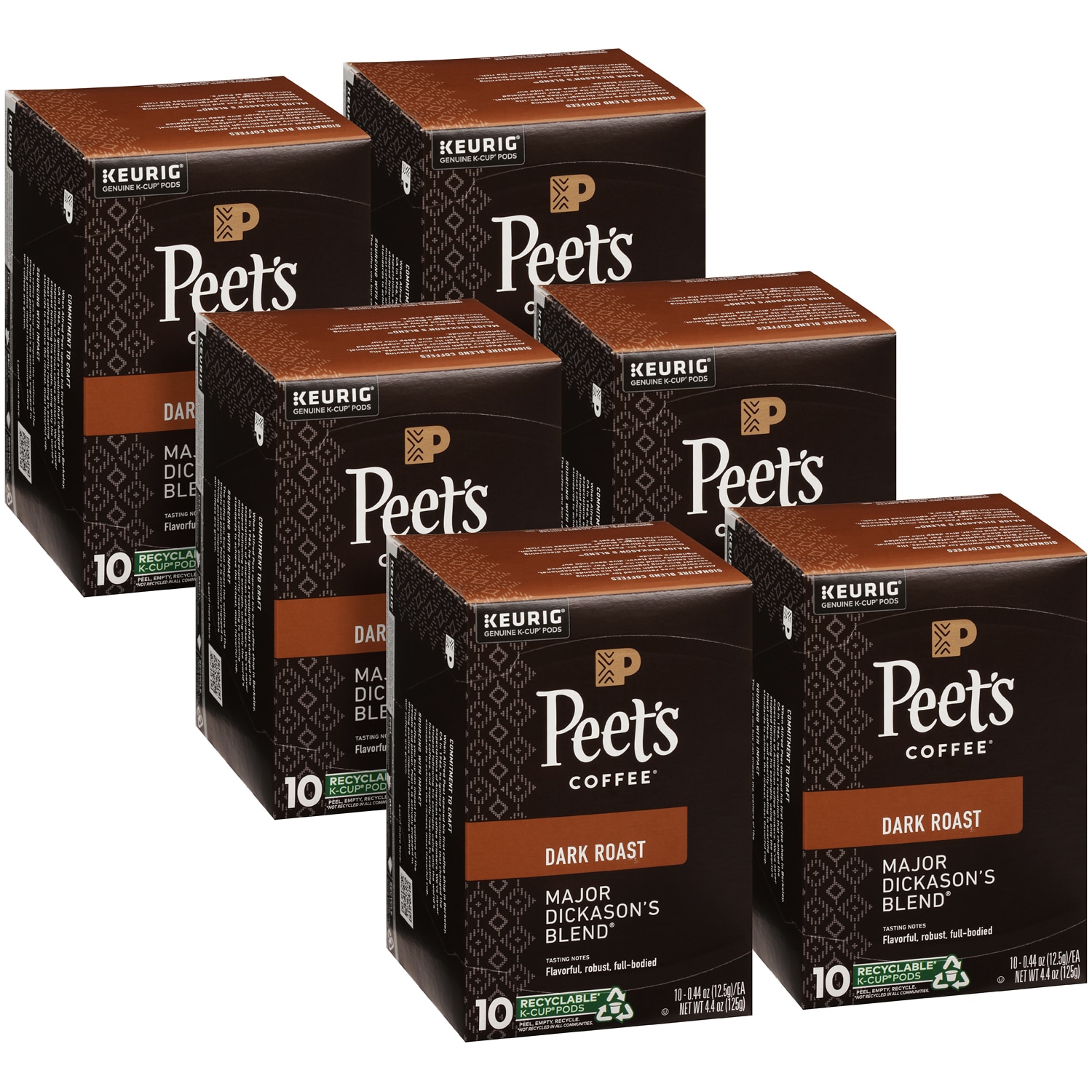 Peet's Coffee Dark Roast Coffee, Major Dickason's Blend, K-Cups