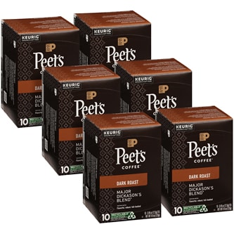 Peet's Coffee Dark Roast Coffee, Major Dickason's Blend, K-Cups