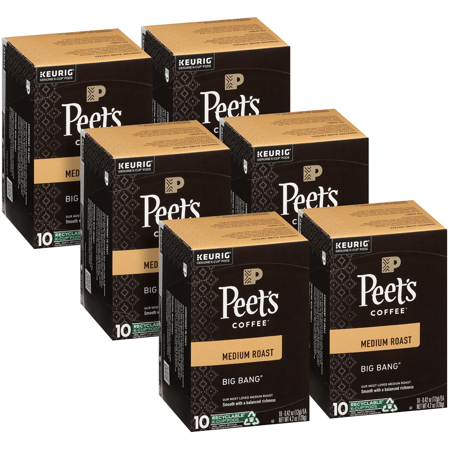 Peet's Coffee Medium Roast Coffee, Big Bang, K-Cups