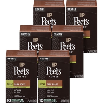 Peet's Coffee Decaf Dark Roast Coffee, House Blend, K-Cups