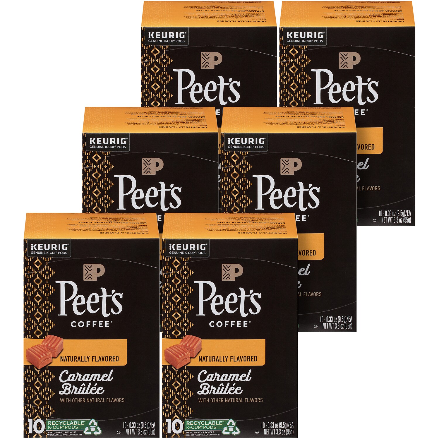 Peet's Coffee Light Roast Coffee, Caramel Brûlée, K-Cups