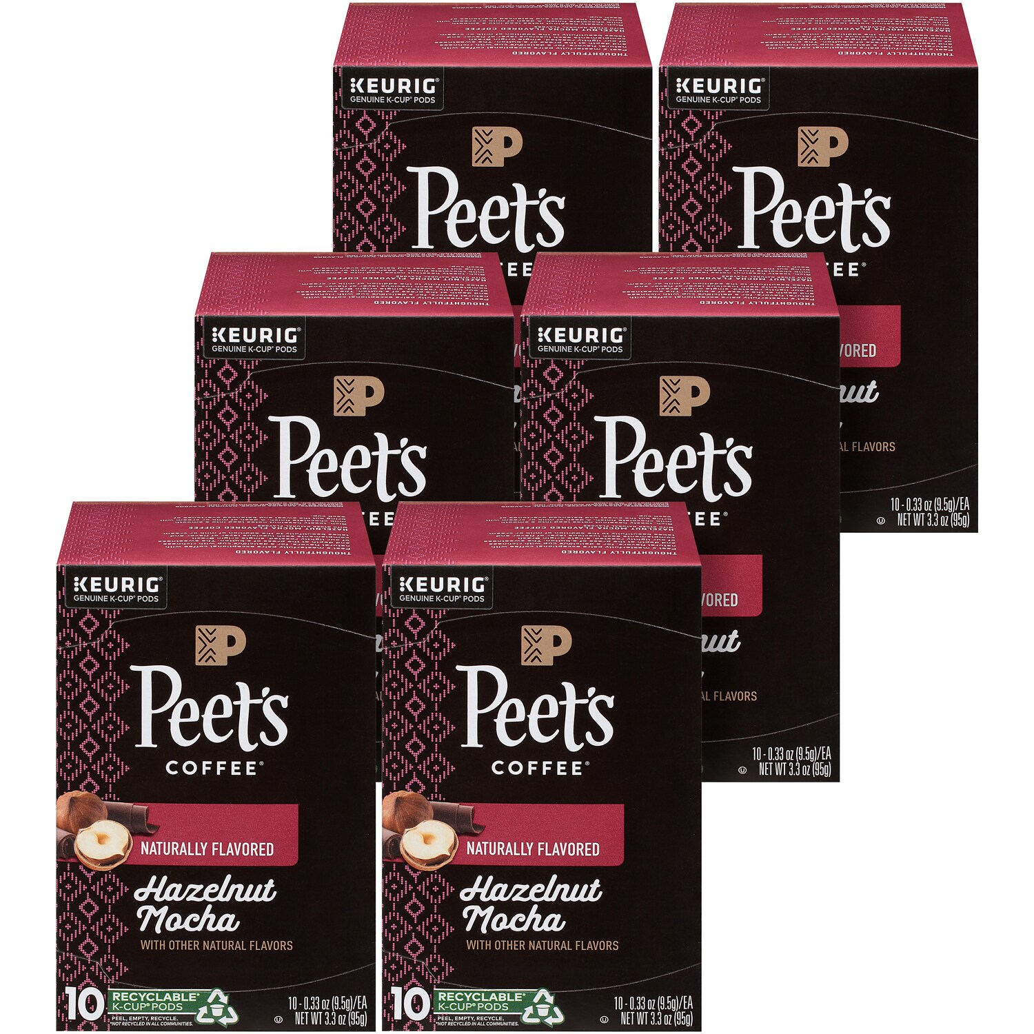 Peet's Coffee Light Roast Coffee, Hazelnut Mocha, K-Cups