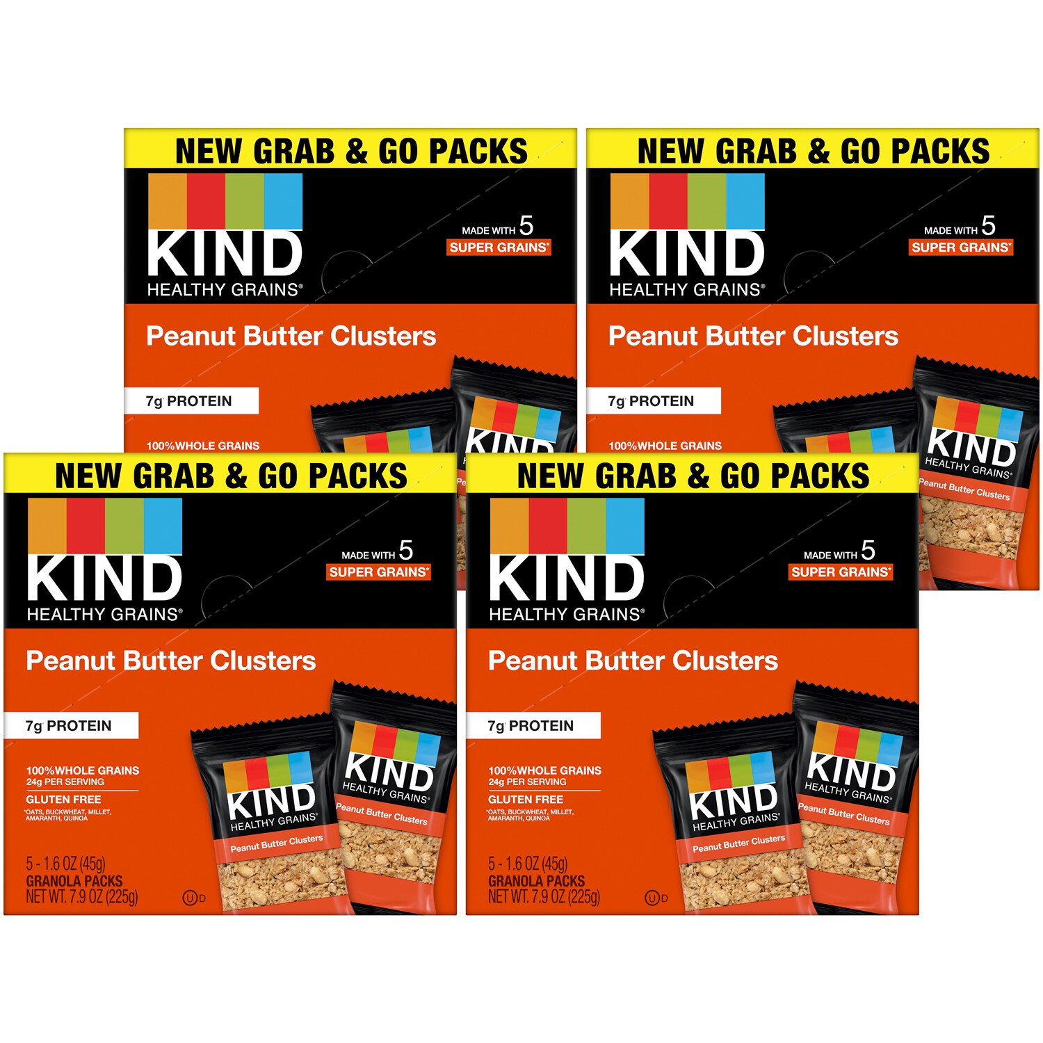 KIND Healthy Grains Granola Clusters Packs, Peanut Butter 