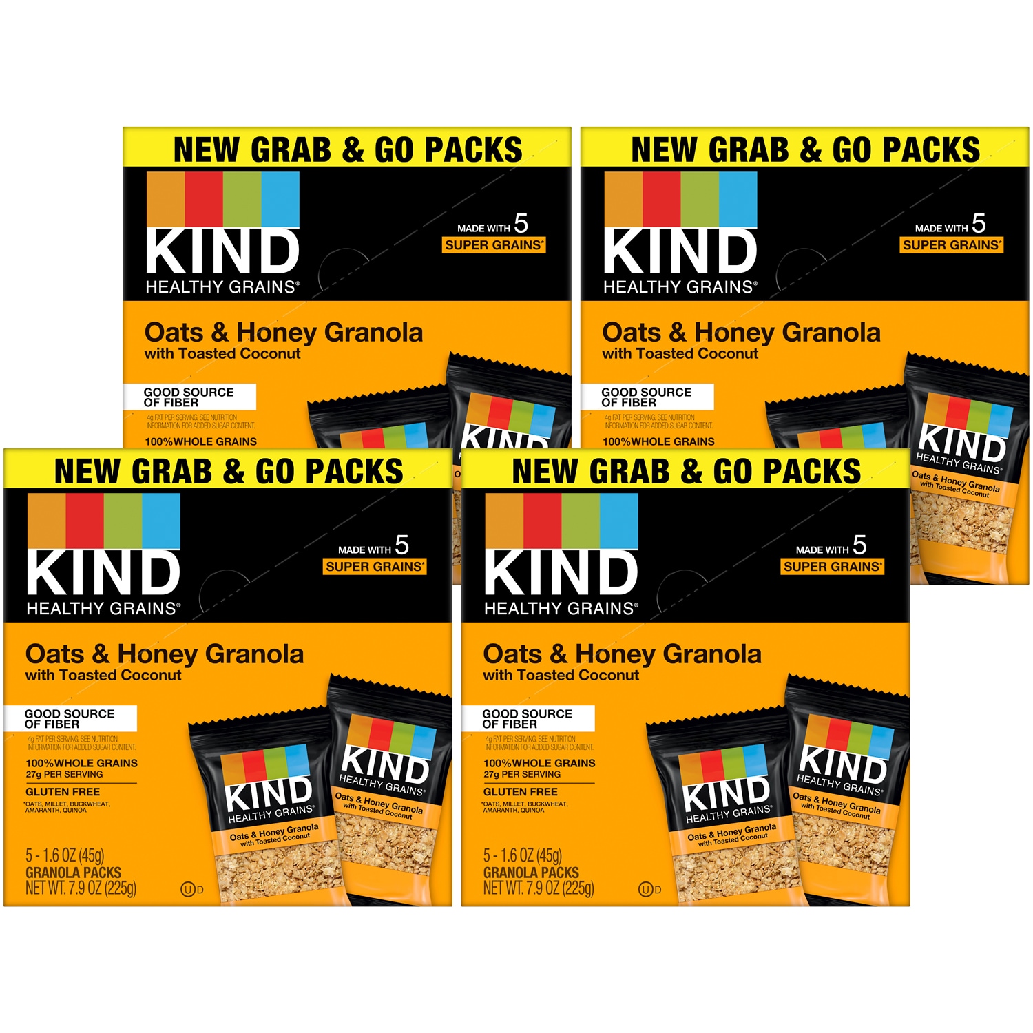 KIND Healthy Grains Granola Packs, Oats & Honey with Toasted Coconut