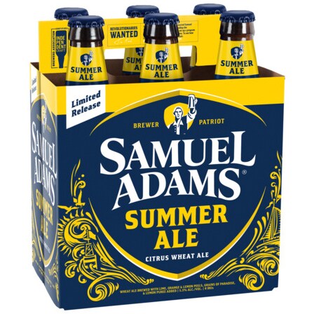 Samuel Adams Summer Citrus Wheat Ale, Glass Bottles