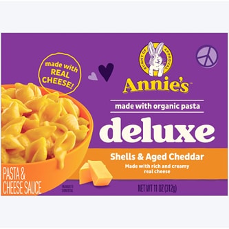 Annie's Rich & Creamy Deluxe Pasta & Cheese Sauce, Shells & Aged Cheddar