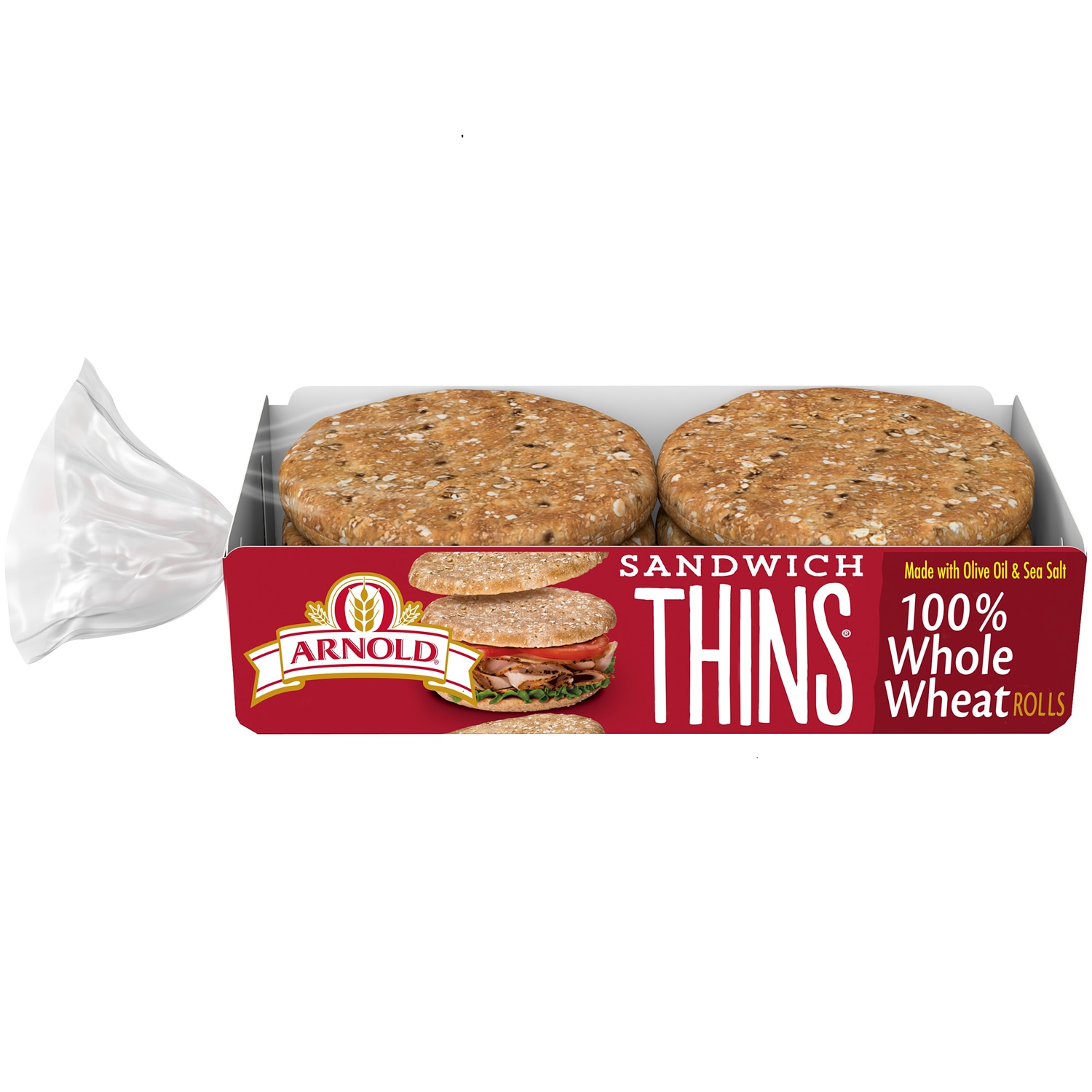 Arnold Select Sandwich Thins, 100% Whole Wheat