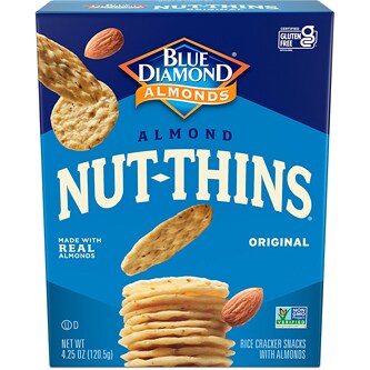 Blue Diamond Almond Nut-Thins, Nut and Rice Cracker Snacks