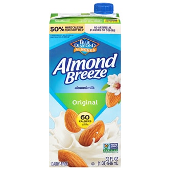 Blue Diamond Almond Breeze Almond Milk, Original, Carton