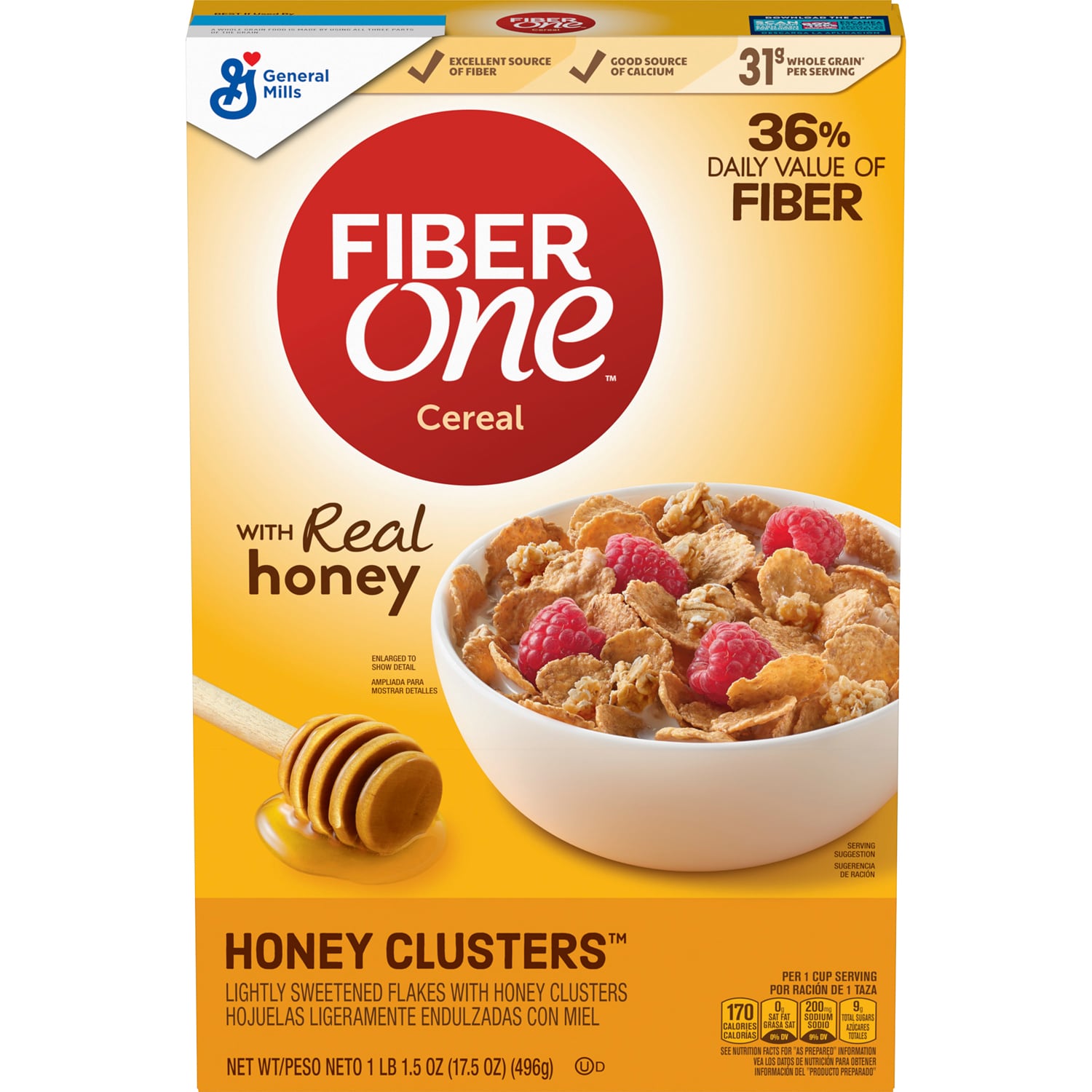 General Mills Fiber One Honey Clusters Cereal