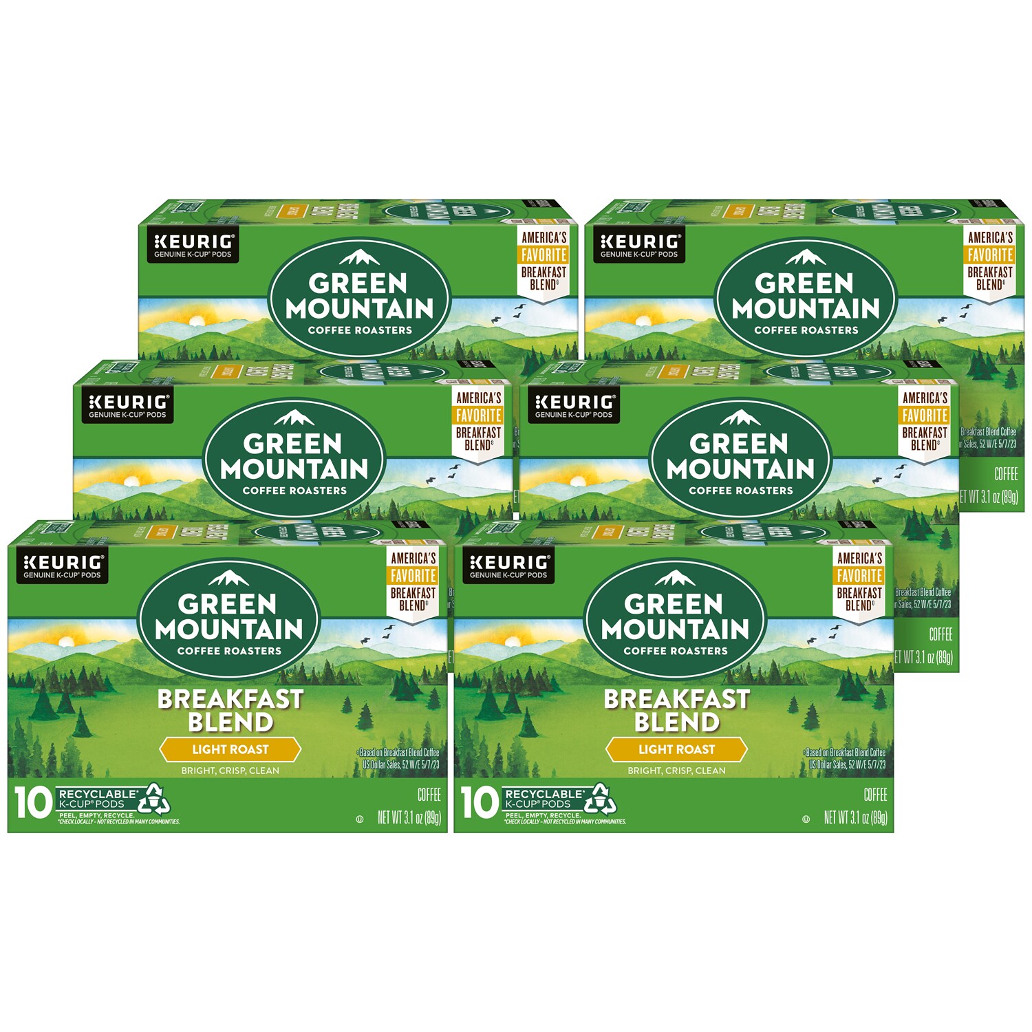 Green Mountain Coffee Breakfast Blend, K-Cups, Case