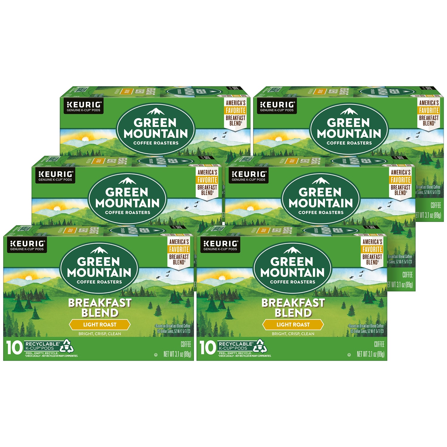 Green Mountain Coffee Breakfast Blend, K-Cups, Case