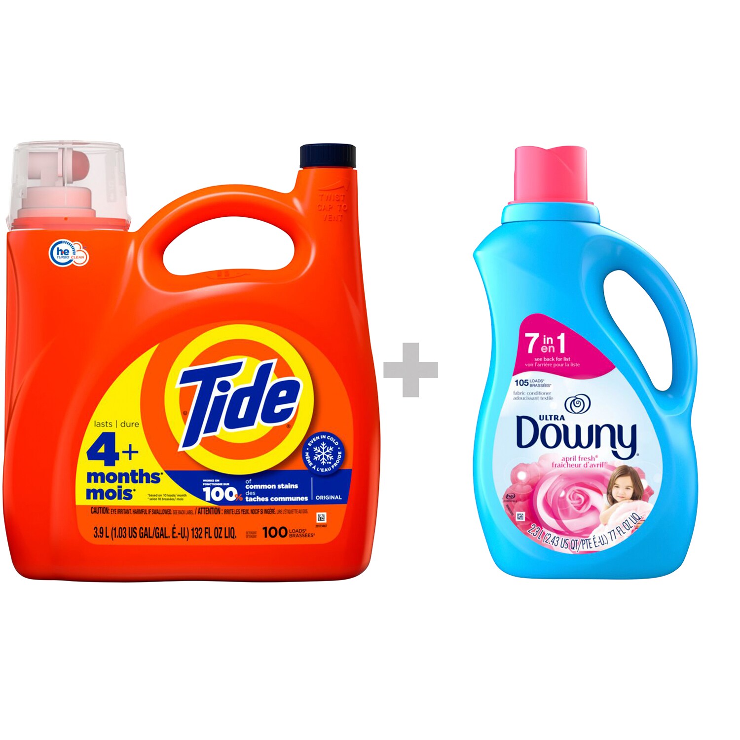 Save a Bundle with Tide Detergent 132oz and Downy Fabric Softener 77oz
