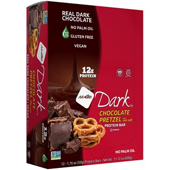 NuGo Dark Bars, Gluten-Free Chocolate Pretzel with Sea Salt