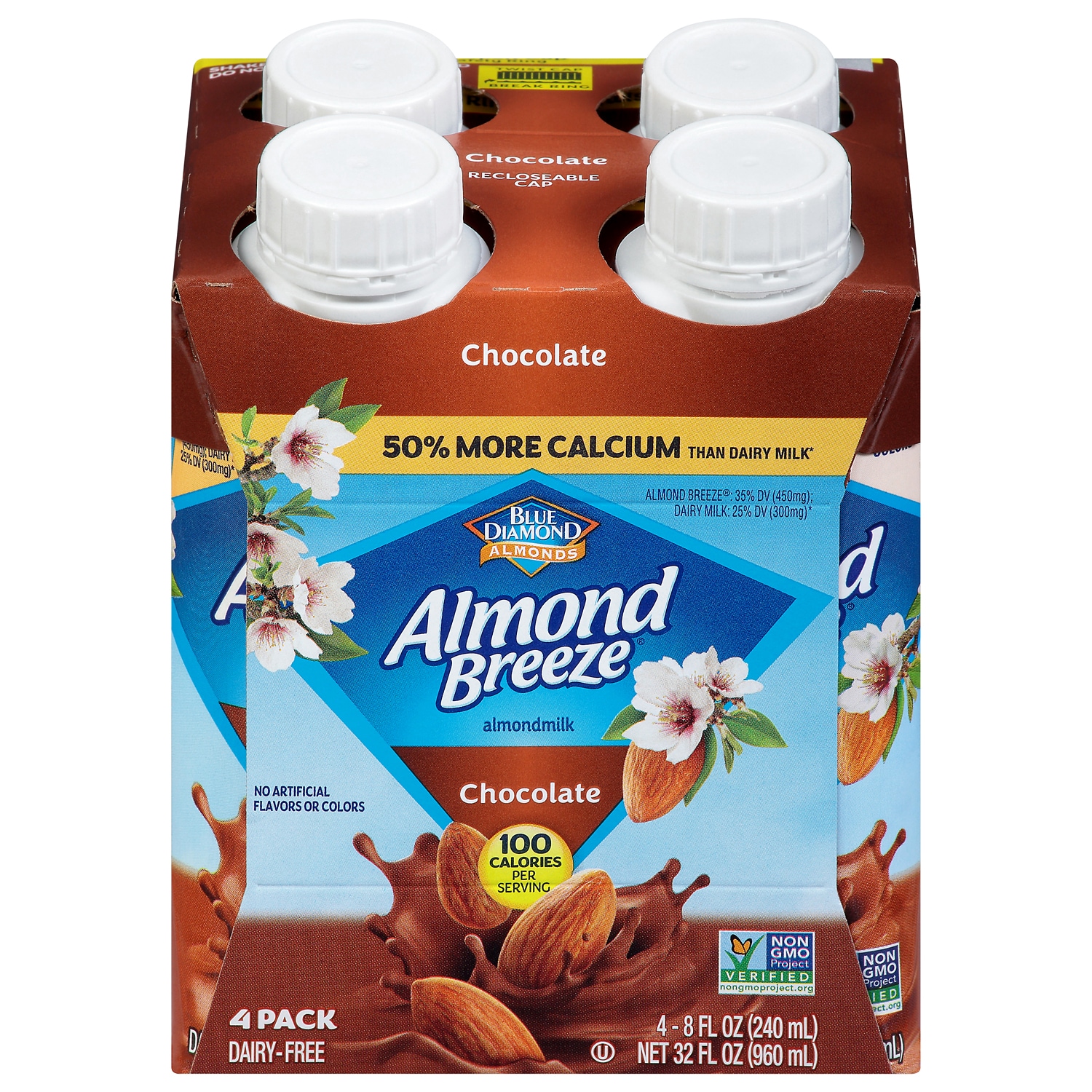 Blue Diamond Almond Breeze Almond Milk, Chocolate, Boxes