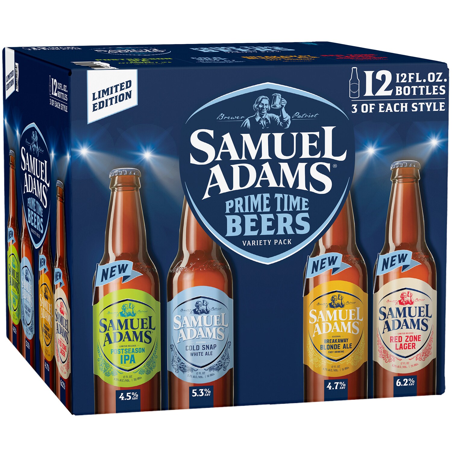 Samuel Adams Prime Time Beers Variety Pack, Glass Bottles