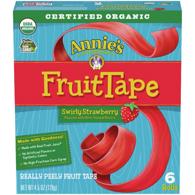 Annie's Organic Really Peely Fruit Tape, Swirly Strawberry