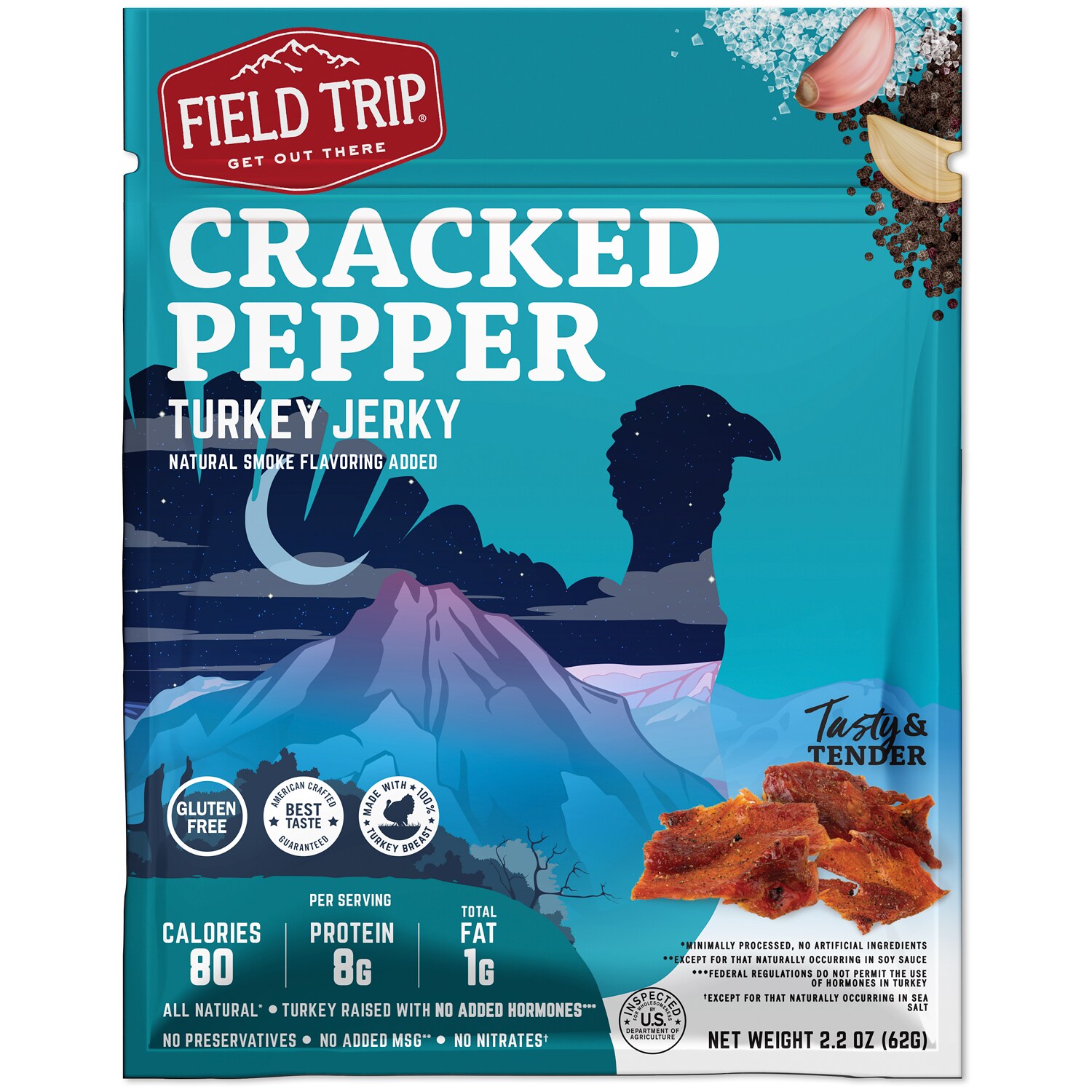Field Trip All Natural Gluten-Free Turkey Jerky, Cracked Pepper No. 7