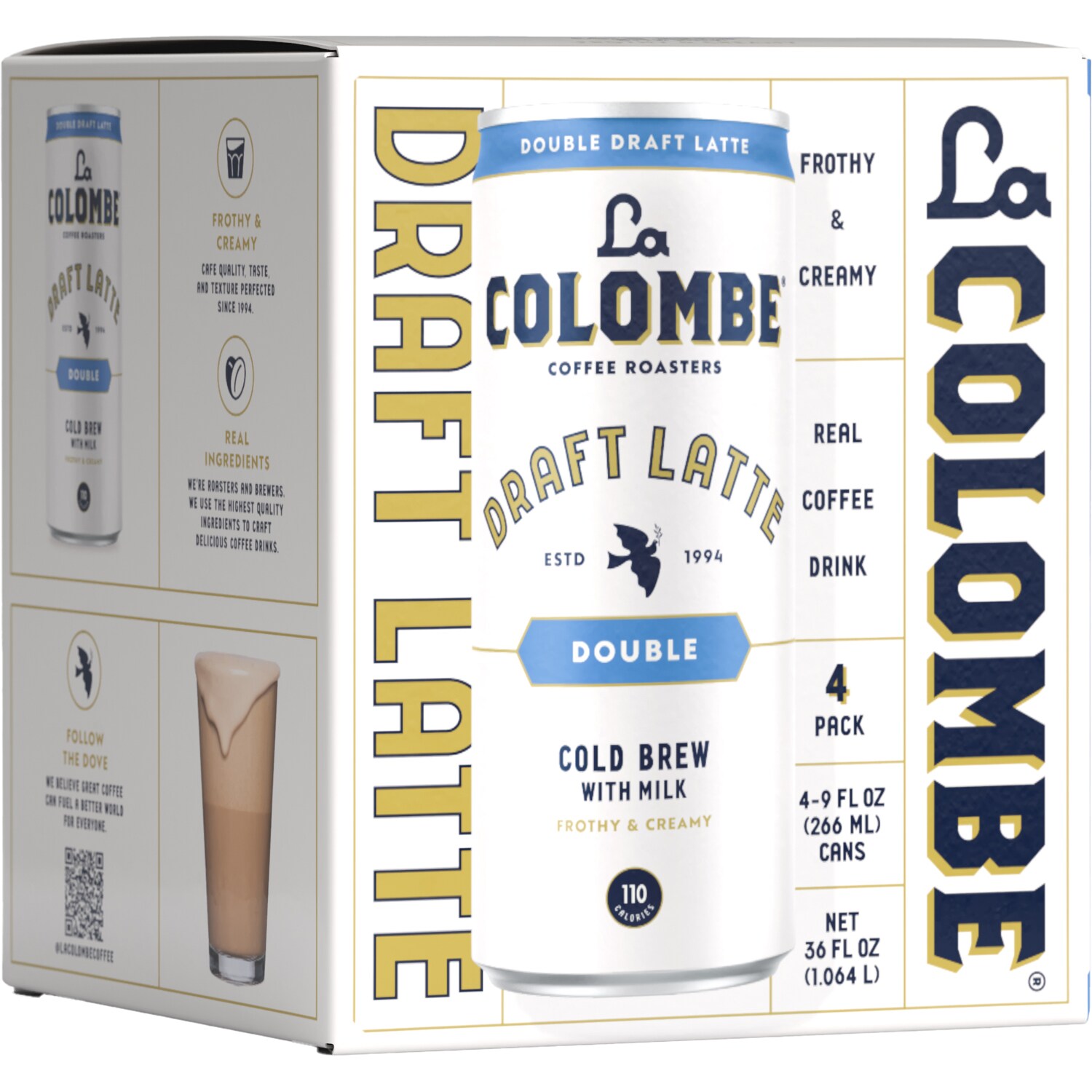 La Colombe Cold-Pressed Espresso Draft Latte, Original, Cans