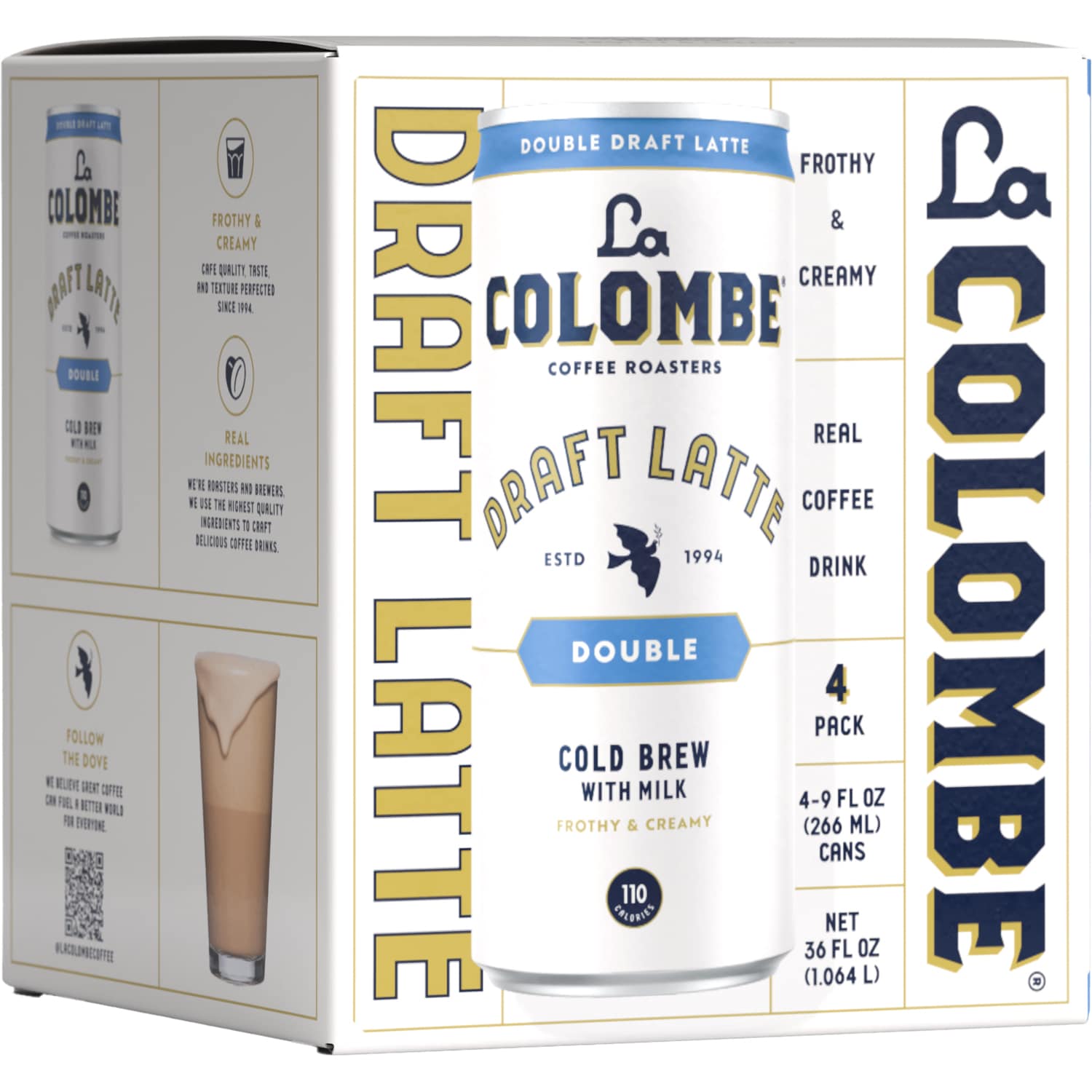 La Colombe Cold-Pressed Espresso Draft Latte, Original, Cans