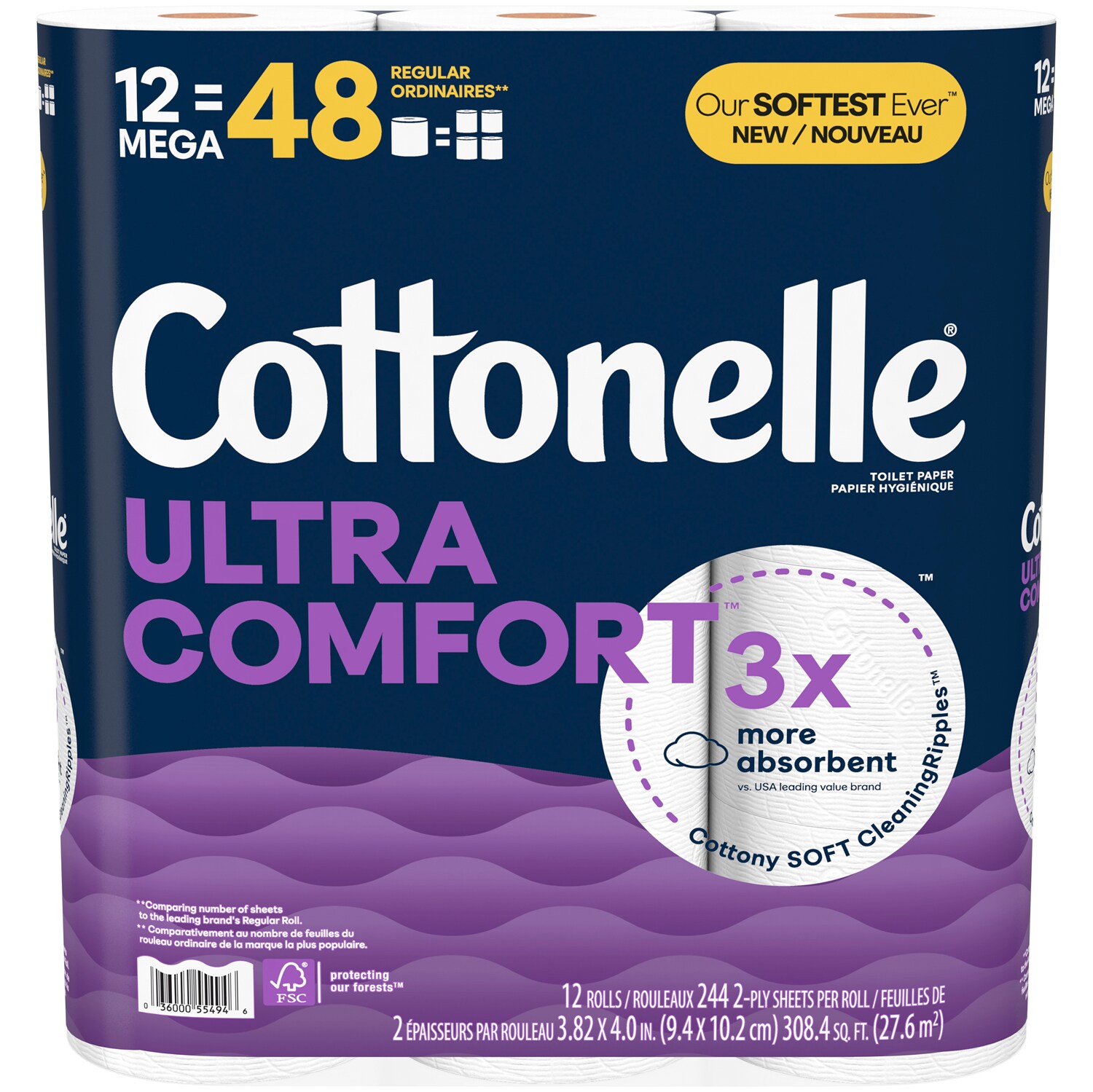 Cottonelle 2-Ply Ultra ComfortCare Bathroom Tissue, Mega Rolls