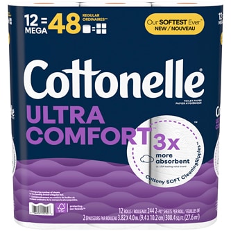 Cottonelle 2-Ply Ultra ComfortCare Bathroom Tissue, Mega Rolls