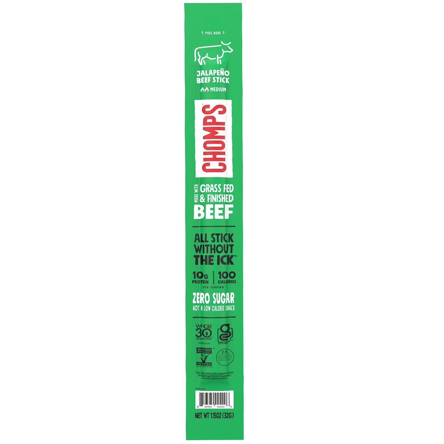 CHOMPS Beef Stick, Jalapeño