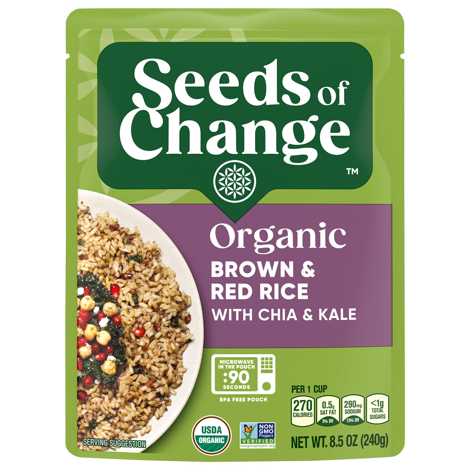 Seeds of Change Organic Brown & Red Rice with Chia & Kale