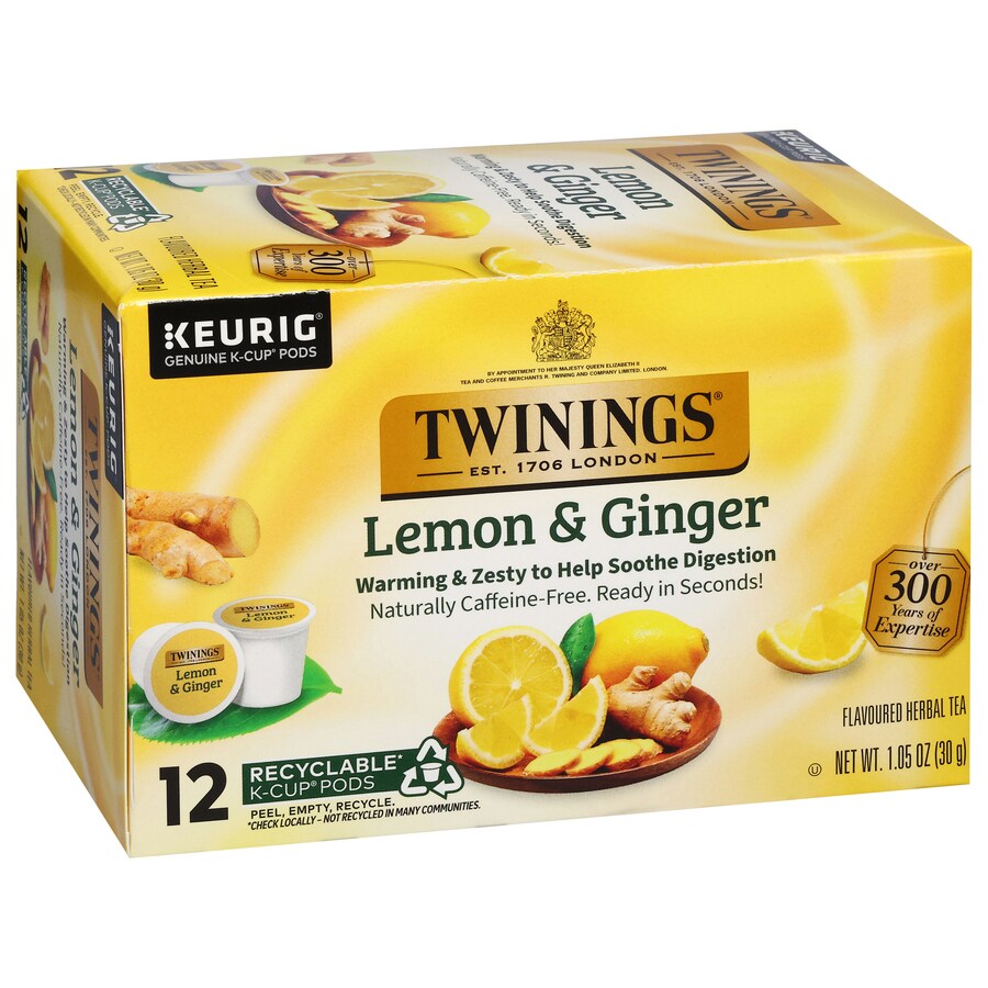 Twinings Lemon & Ginger Herbal Tea, K-Cups
