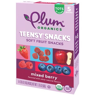 Plum Organics Teensy Fruit Snacks, Mixed Berry