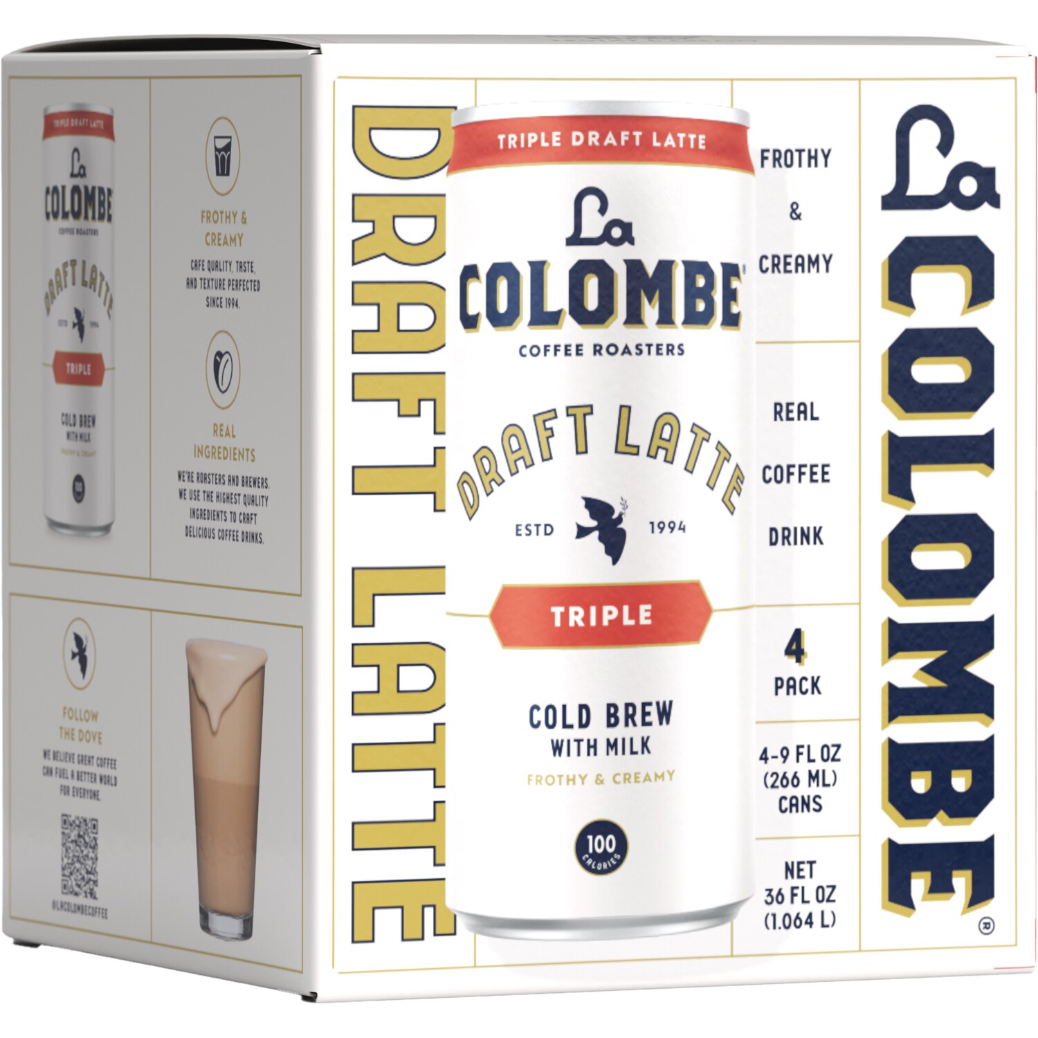 La Colombe Cold Brew Draft Latte, Triple Shot, Cans