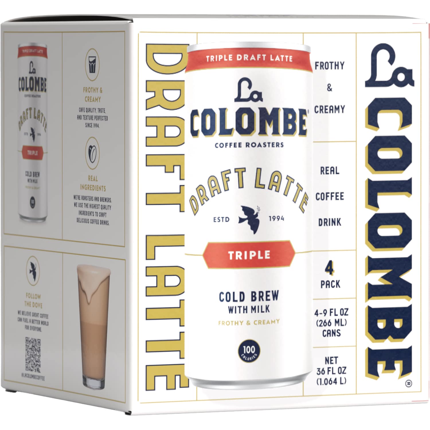 La Colombe Cold Brew Draft Latte, Triple Shot, Cans