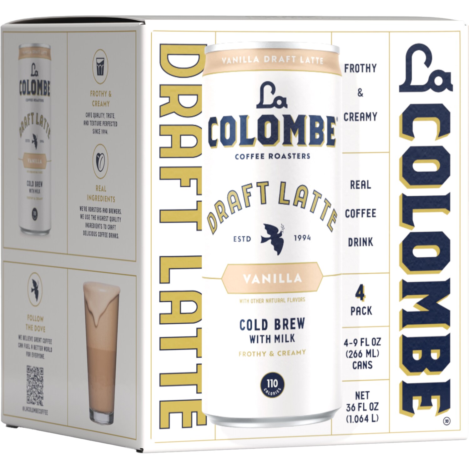 La Colombe Cold Brew Draft Latte, Vanilla, Cans