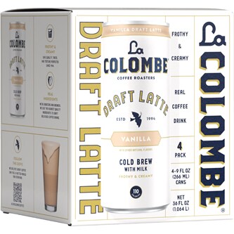 La Colombe Cold Brew Draft Latte, Vanilla, Cans