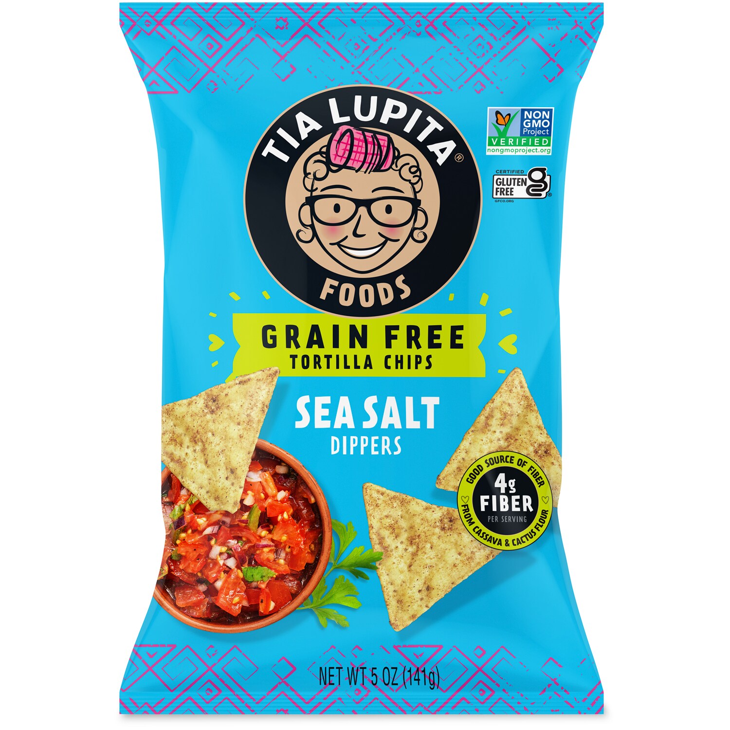Tia Lupita Foods Cactus Tortilla Chips, Sea Salt