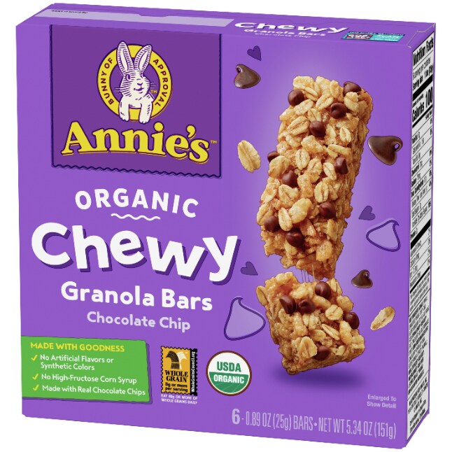 Annie's Organic Chewy Granola Bars, Chocolate Chip