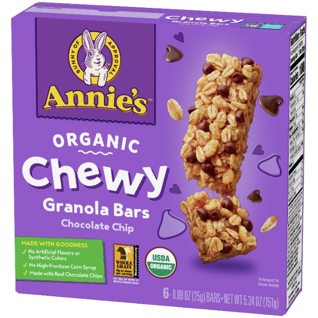 Annie's Organic Chewy Granola Bars, Chocolate Chip