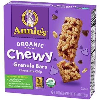 Annie's Organic Chewy Granola Bars, Chocolate Chip