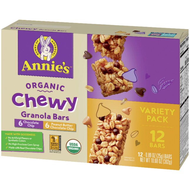 Annie's Organic Chewy Granola Bars Variety Pack, Chocolate Chip & Peanut Butter Chocolate Chip