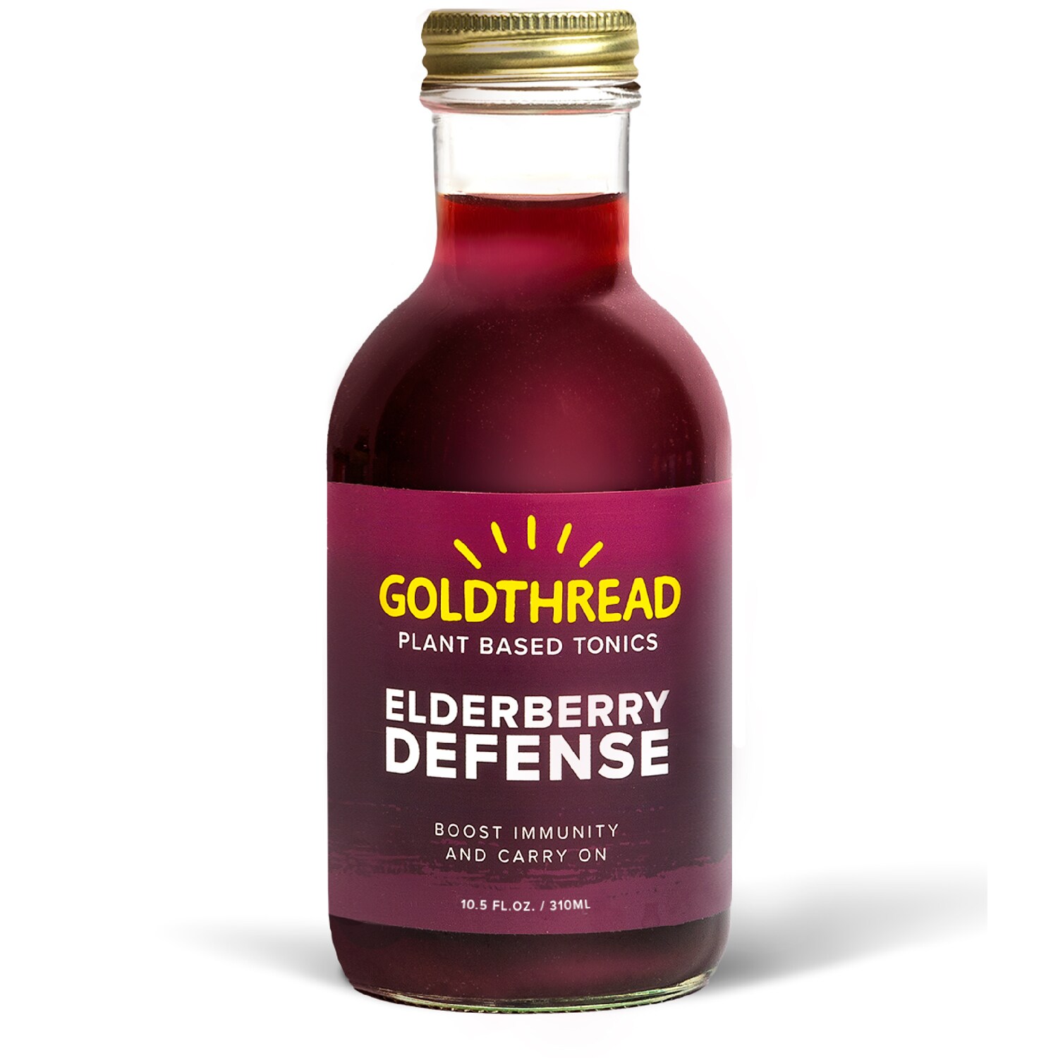 Goldthread Plant Based Tonic, Elderberry Defense, Glass Bottle