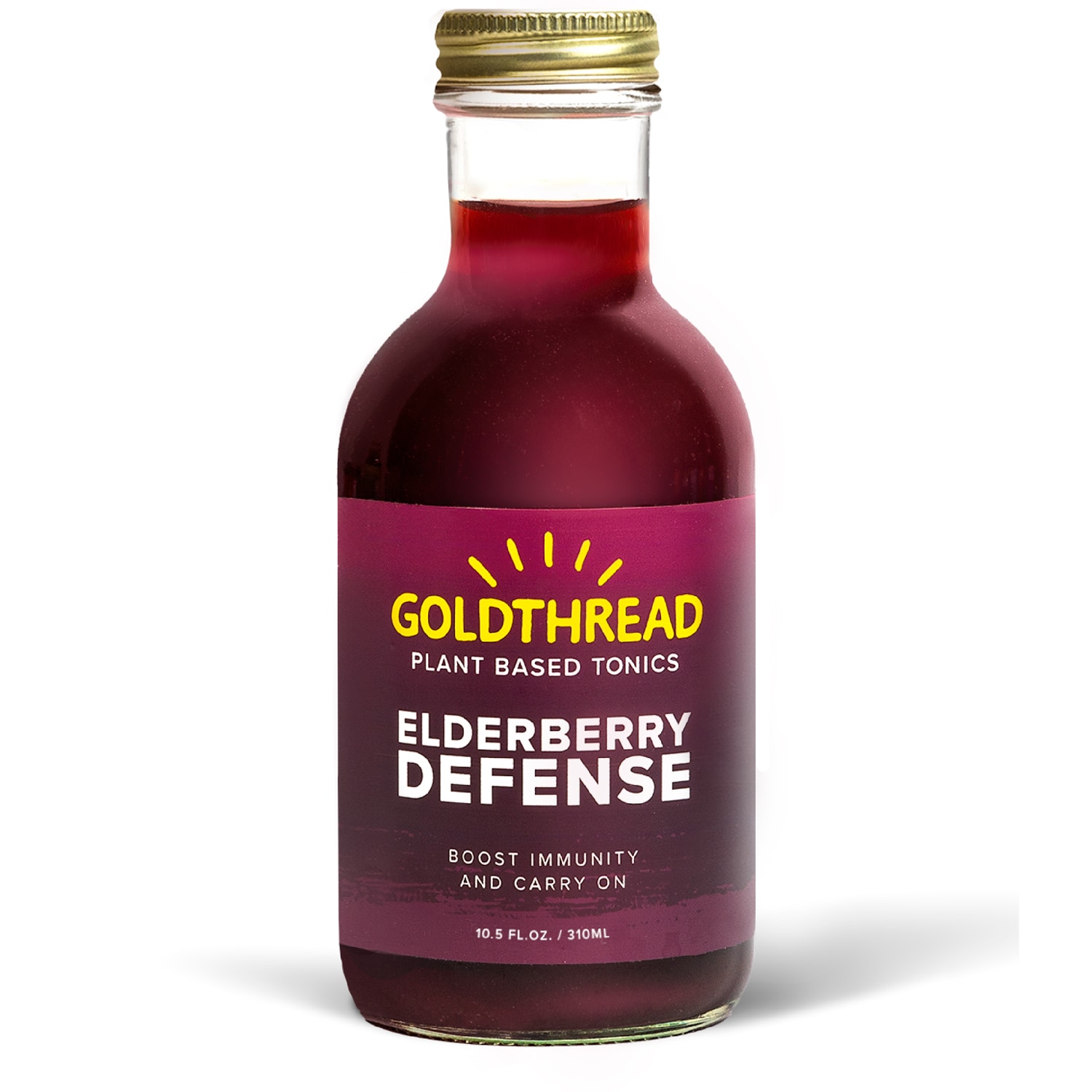 Goldthread Plant Based Tonic, Elderberry Defense, Glass Bottle
