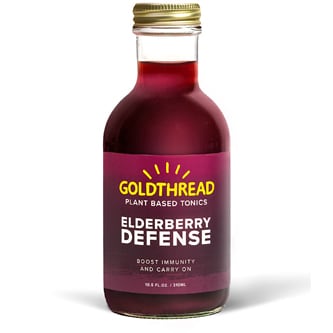 Goldthread Plant Based Tonic, Elderberry Defense, Glass Bottle