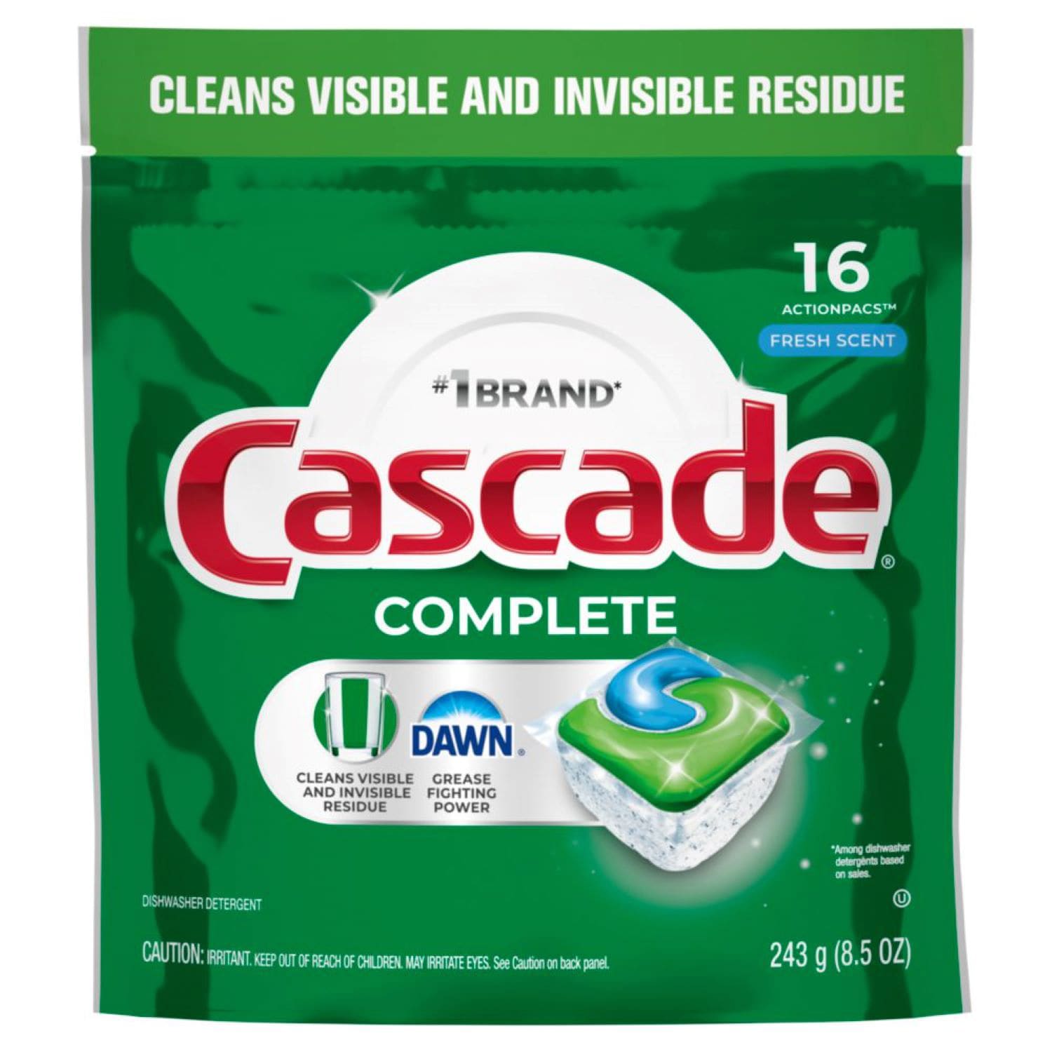 Cascade Complete ActionPacs Dishwasher Detergent, Fresh Scent