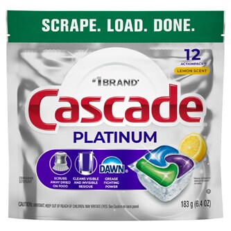 Cascade Platinum ActionPacs Dishwasher Detergent, Lemon Scent