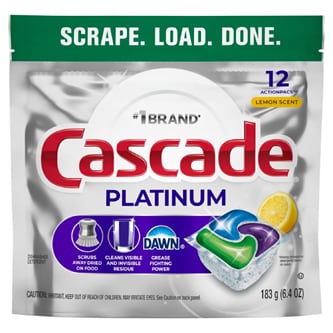 Cascade Platinum ActionPacs Dishwasher Detergent, Lemon Scent
