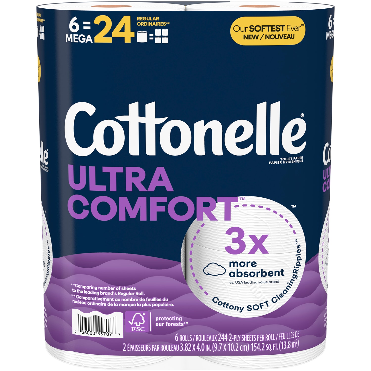 Cottonelle Ultra ComfortCare 2-Ply Bathroom Tissue, Mega Rolls