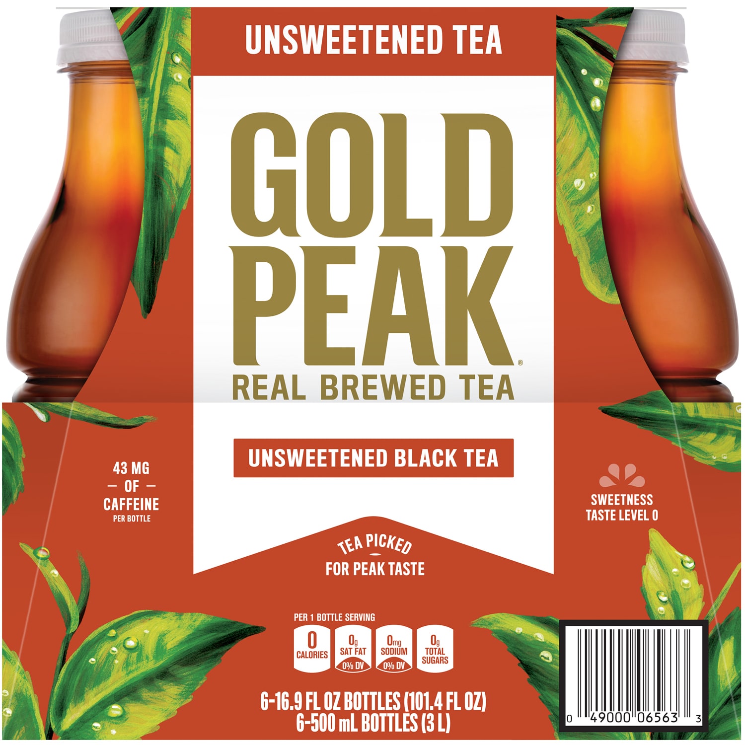 Gold Peak Unsweetened Tea, Plastic Bottles