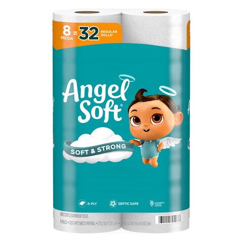 Angel Soft 2-Ply Bathroom Tissue, Mega Rolls