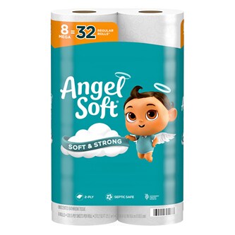 Angel Soft 2-Ply Bathroom Tissue, Mega Rolls