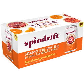 Spindrift Sparkling Water, Blood Orange Tangerine, Cans